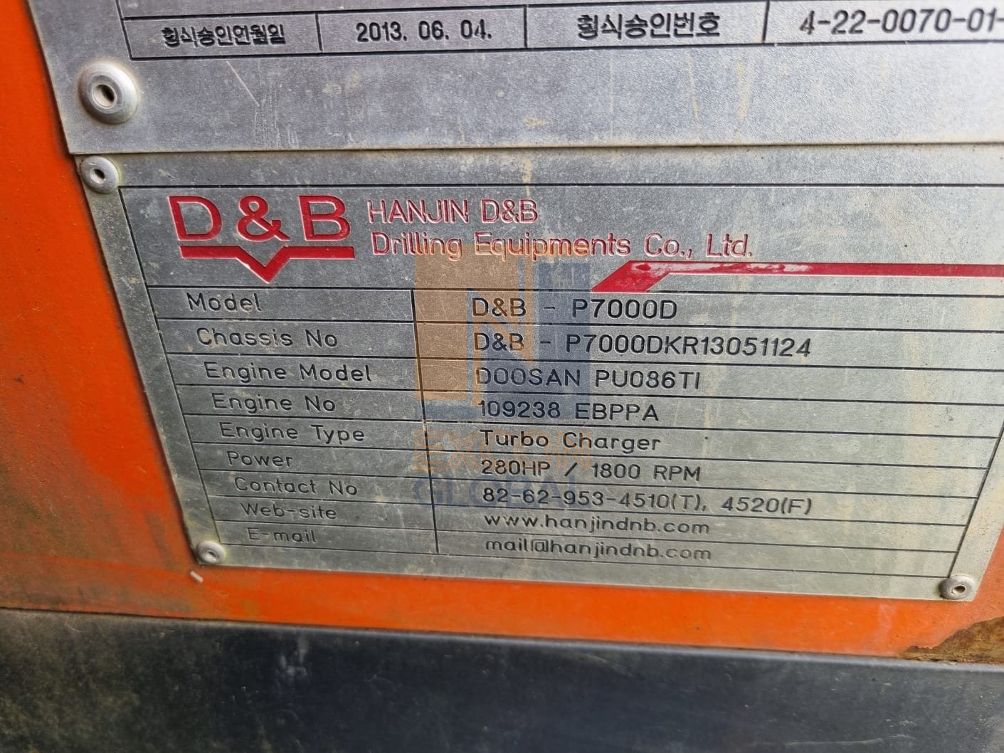 2013 HANJIN DNB P7000D