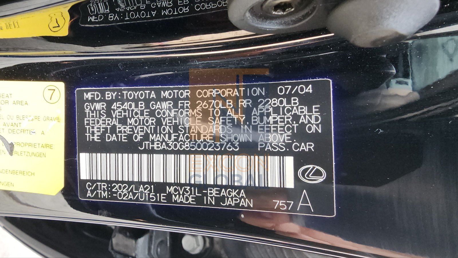 2005 TOYOTA LEXUS ES330